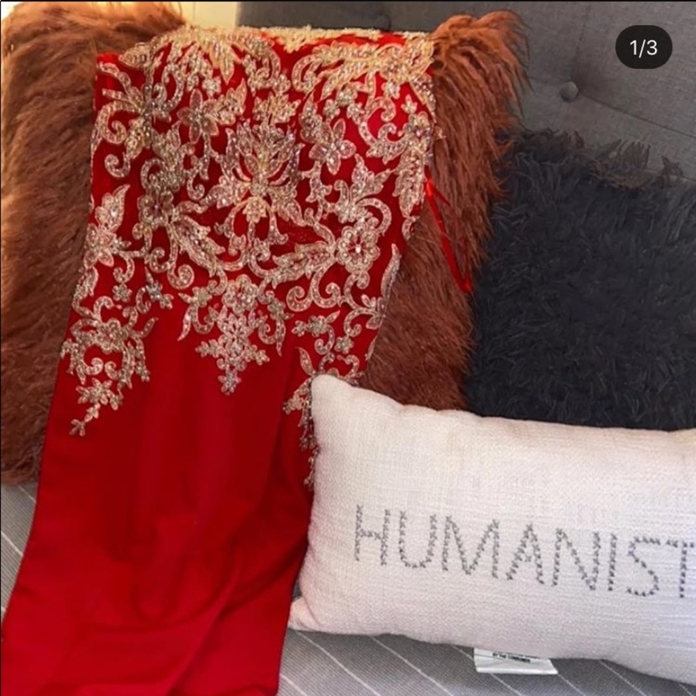 Red Sequenced Dress - Picture 3 of 4